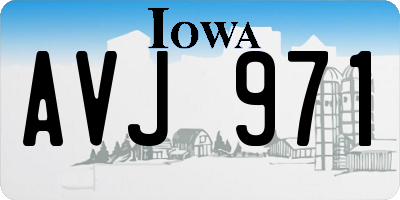 IA license plate AVJ971