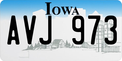 IA license plate AVJ973