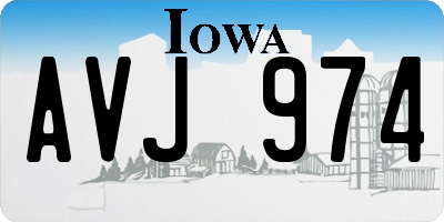 IA license plate AVJ974
