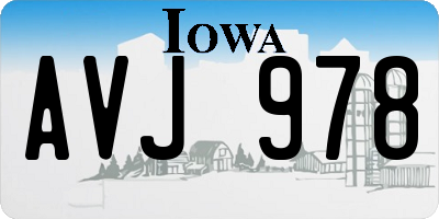 IA license plate AVJ978