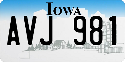 IA license plate AVJ981