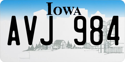 IA license plate AVJ984