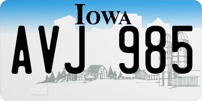 IA license plate AVJ985