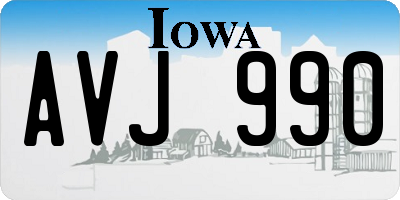 IA license plate AVJ990