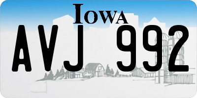 IA license plate AVJ992