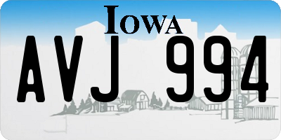 IA license plate AVJ994