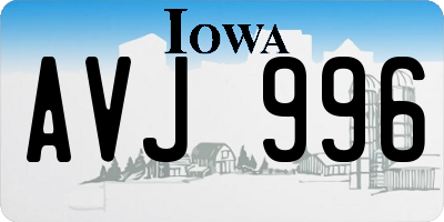 IA license plate AVJ996