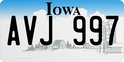 IA license plate AVJ997