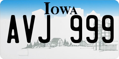 IA license plate AVJ999