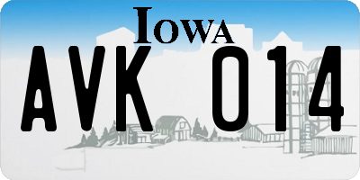 IA license plate AVK014
