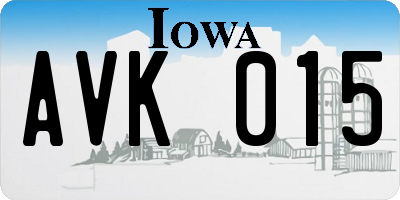 IA license plate AVK015