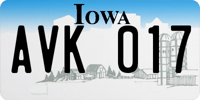 IA license plate AVK017
