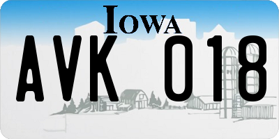 IA license plate AVK018
