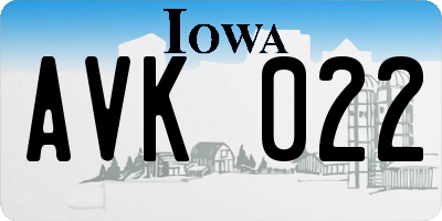 IA license plate AVK022