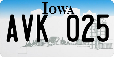IA license plate AVK025