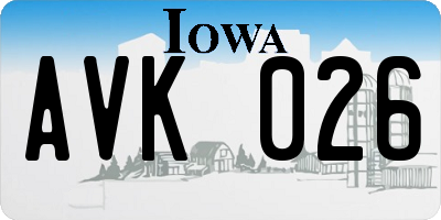 IA license plate AVK026