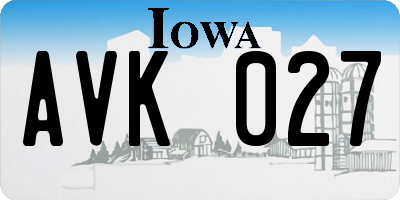 IA license plate AVK027