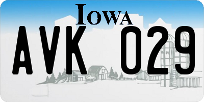 IA license plate AVK029