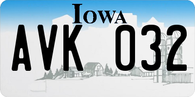 IA license plate AVK032