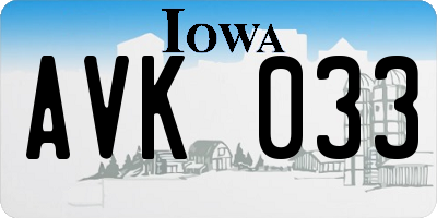 IA license plate AVK033