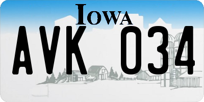 IA license plate AVK034
