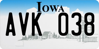 IA license plate AVK038