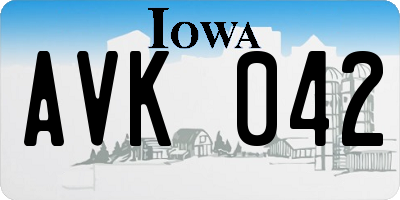 IA license plate AVK042