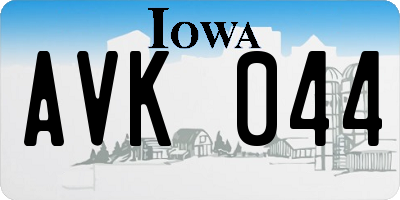 IA license plate AVK044
