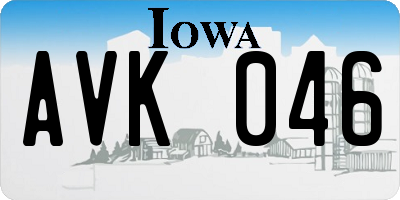 IA license plate AVK046