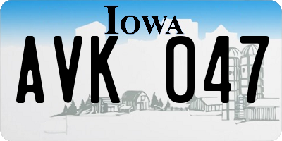 IA license plate AVK047