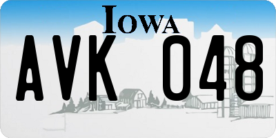 IA license plate AVK048