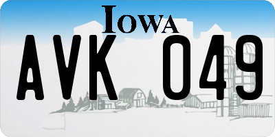 IA license plate AVK049