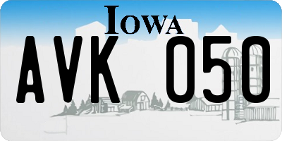 IA license plate AVK050