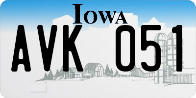 IA license plate AVK051