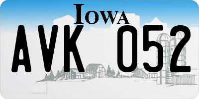 IA license plate AVK052