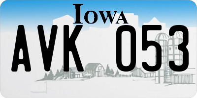 IA license plate AVK053