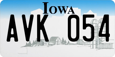 IA license plate AVK054