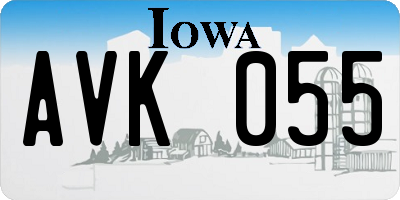 IA license plate AVK055