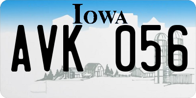IA license plate AVK056