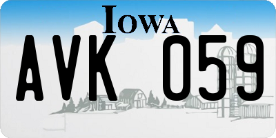 IA license plate AVK059