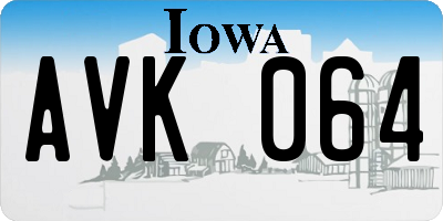 IA license plate AVK064