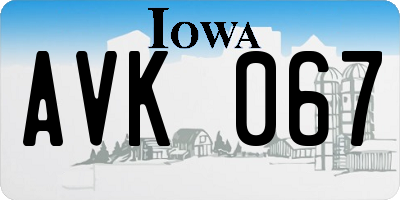 IA license plate AVK067
