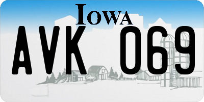 IA license plate AVK069