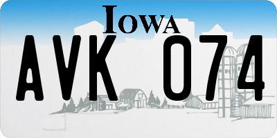 IA license plate AVK074