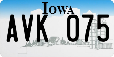 IA license plate AVK075