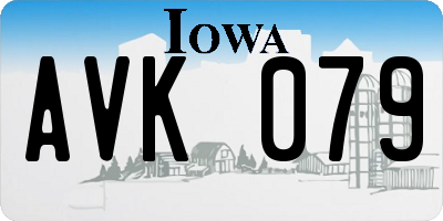 IA license plate AVK079