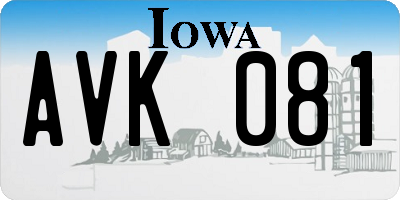 IA license plate AVK081