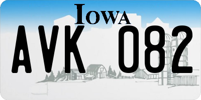 IA license plate AVK082