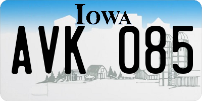 IA license plate AVK085