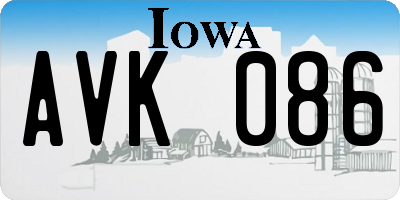 IA license plate AVK086